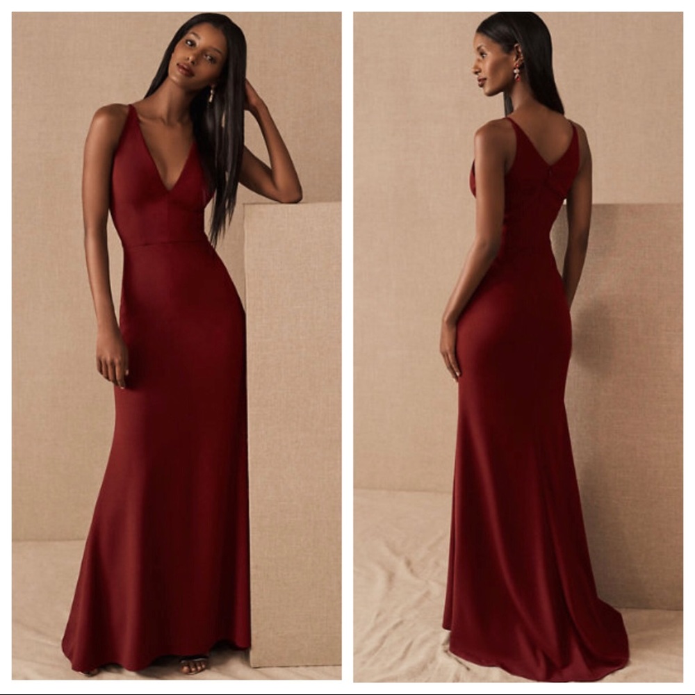 NEW BHLDN Jones V-Neck Crepe Maxi Dress Z426-1